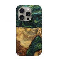 iPhone 16 Pro Wood Live Edge Phone Case - Donald (Green, 725565)