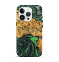 iPhone 15 Pro Wood Live Edge Phone Case - Regina (Green, 725567)