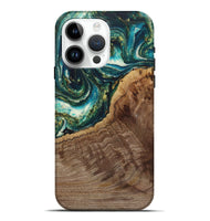 iPhone 15 Pro Max Wood Live Edge Phone Case - Kaitlin (Green, 725569)