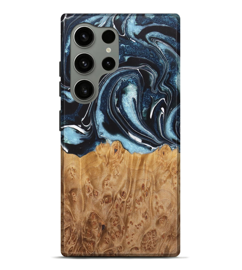 Galaxy S24 Ultra Wood Live Edge Phone Case - Alexander (Blue, 725576)