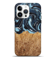 iPhone 15 Pro Max Wood Live Edge Phone Case - Alexander (Blue, 725576)