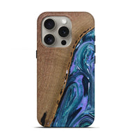 iPhone 16 Pro Wood Live Edge Phone Case - Gavin (Blue, 725578)