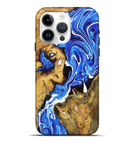 iPhone 15 Pro Max Wood Live Edge Phone Case - Jase (Blue, 725582)