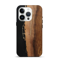 iPhone 15 Pro Wood Live Edge Phone Case - Ericka (Pure Black, 725591)