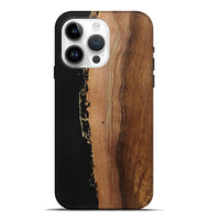 iPhone 15 Pro Max Wood Live Edge Phone Case - Ericka (Pure Black, 725591)