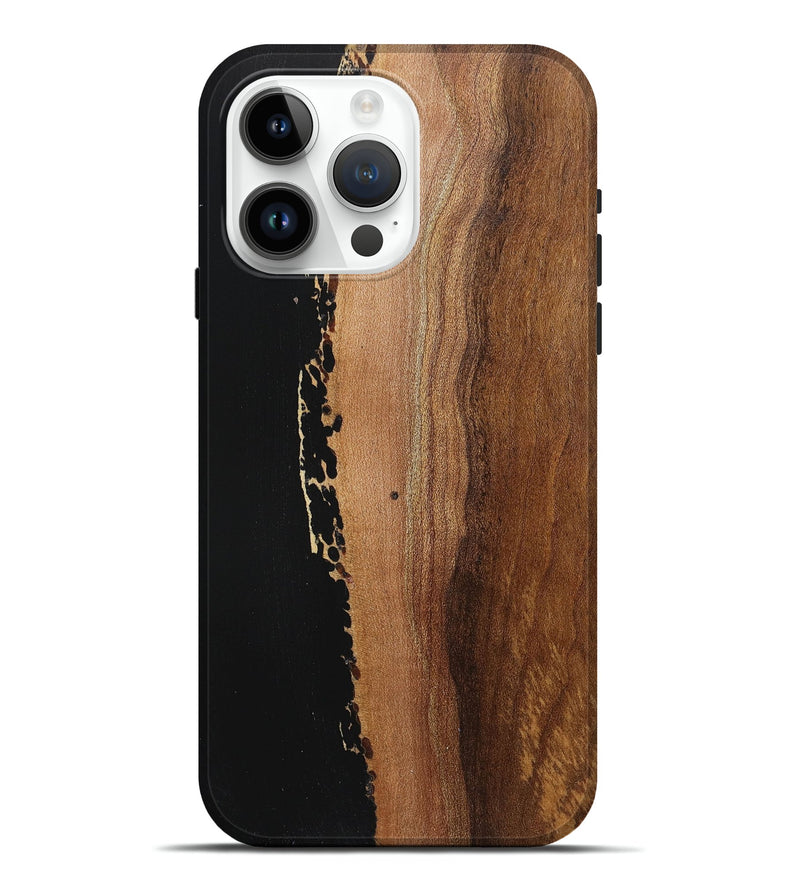 iPhone 15 Pro Max Wood Live Edge Phone Case - Ericka (Pure Black, 725591)