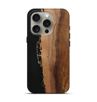 iPhone 16 Pro Wood Live Edge Phone Case - Ericka (Pure Black, 725591)