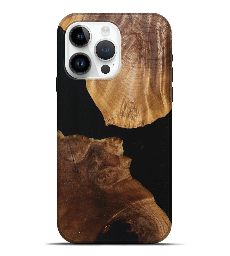 iPhone 15 Pro Max Wood Live Edge Phone Case - Ashton (Pure Black, 725592)