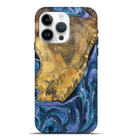 iPhone 15 Pro Max Wood Live Edge Phone Case - Raelyn (Blue, 725599)