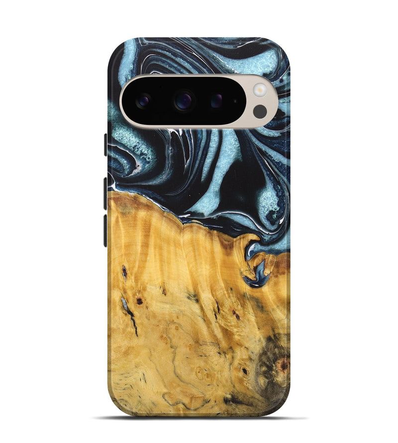 Pixel 9 Pro Wood Live Edge Phone Case - Sidney (Blue, 725600)