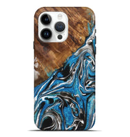 iPhone 15 Pro Max Wood Live Edge Phone Case - Alice (Blue, 725601)