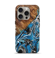 iPhone 16 Pro Wood Live Edge Phone Case - Alice (Blue, 725601)