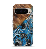 Pixel 9 Pro Wood Live Edge Phone Case - Alice (Blue, 725601)