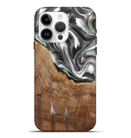 iPhone 15 Pro Max Wood Live Edge Phone Case - Bennett (Black & White, 725606)