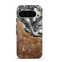 Pixel 9 Pro Wood Live Edge Phone Case - Bennett (Black & White, 725606)