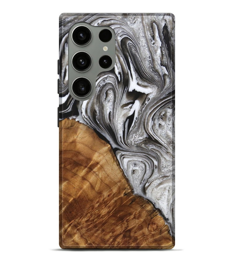 Galaxy S24 Ultra Wood Live Edge Phone Case - Patsy (Black & White, 725607)