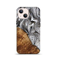 iPhone 13 mini Wood Live Edge Phone Case - Patsy (Black & White, 725607)