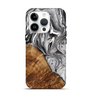 iPhone 15 Pro Wood Live Edge Phone Case - Patsy (Black & White, 725607)