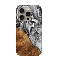 iPhone 16 Pro Wood Live Edge Phone Case - Patsy (Black & White, 725607)