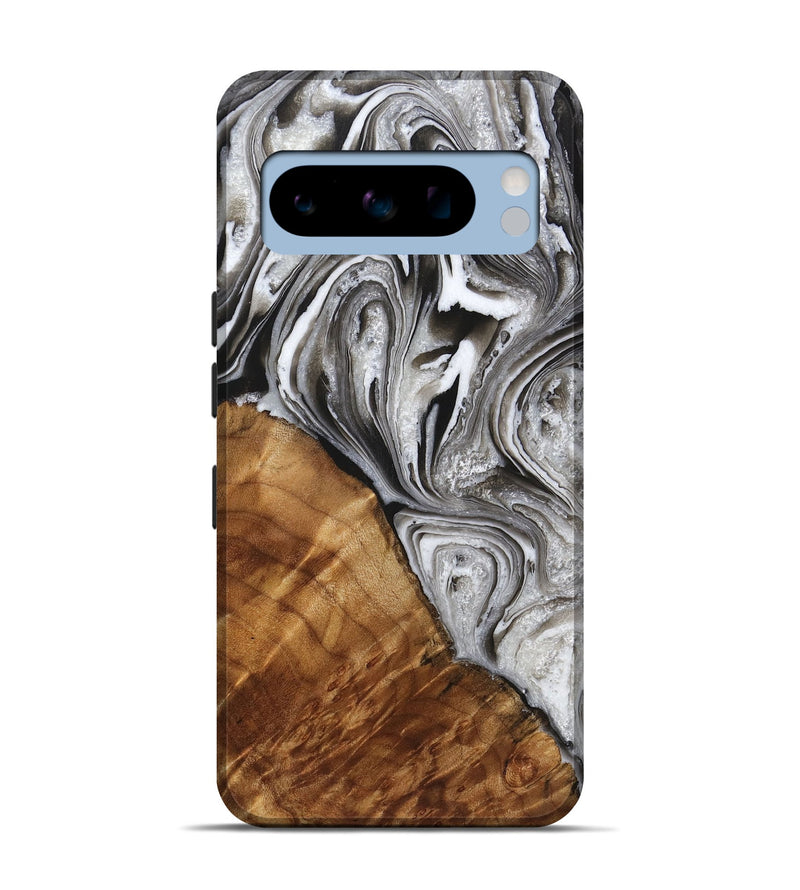 Pixel 8 Pro Wood Live Edge Phone Case - Patsy (Black & White, 725607)