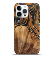 iPhone 15 Pro Max Wood Live Edge Phone Case - Makayla (Black & White, 725608)