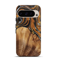 Pixel 9 Pro Wood Live Edge Phone Case - Makayla (Black & White, 725608)