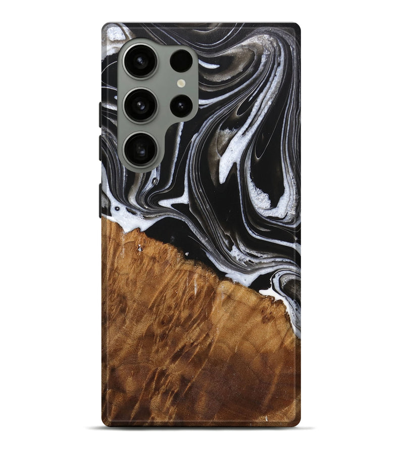 Galaxy S24 Ultra Wood Live Edge Phone Case - Staci (Black & White, 725609)