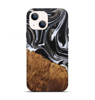 iPhone 13 Wood Live Edge Phone Case - Staci (Black & White, 725609)