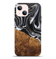 iPhone 14 Plus Wood Live Edge Phone Case - Staci (Black & White, 725609)