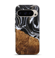 Pixel 9 Pro Wood Live Edge Phone Case - Staci (Black & White, 725609)