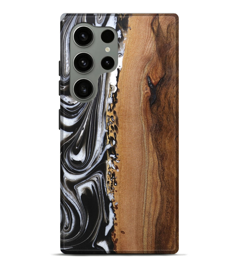 Galaxy S24 Ultra Wood Live Edge Phone Case - Amie (Black & White, 725610)