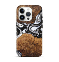 iPhone 15 Pro Wood Live Edge Phone Case - Irving (Black & White, 725612)