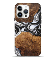 iPhone 15 Pro Max Wood Live Edge Phone Case - Irving (Black & White, 725612)