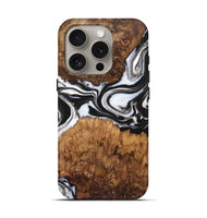 iPhone 16 Pro Wood Live Edge Phone Case - Irving (Black & White, 725612)