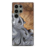 Galaxy S24 Ultra Wood Live Edge Phone Case - Jayden (Black & White, 725616)