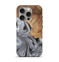 iPhone 16 Pro Wood Live Edge Phone Case - Jayden (Black & White, 725616)