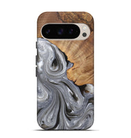 Pixel 9 Pro Wood Live Edge Phone Case - Jayden (Black & White, 725616)