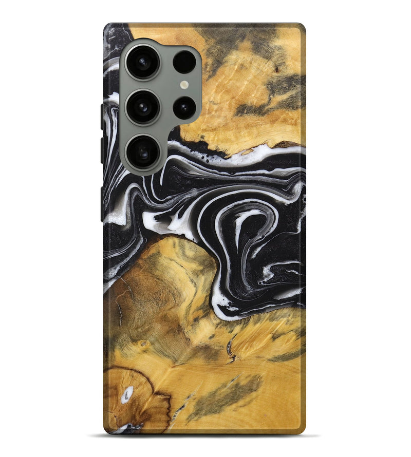 Galaxy S24 Ultra Wood Live Edge Phone Case - Ophelia (Black & White, 725617)