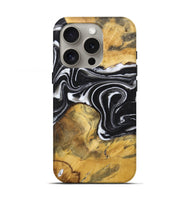 iPhone 16 Pro Wood Live Edge Phone Case - Ophelia (Black & White, 725617)