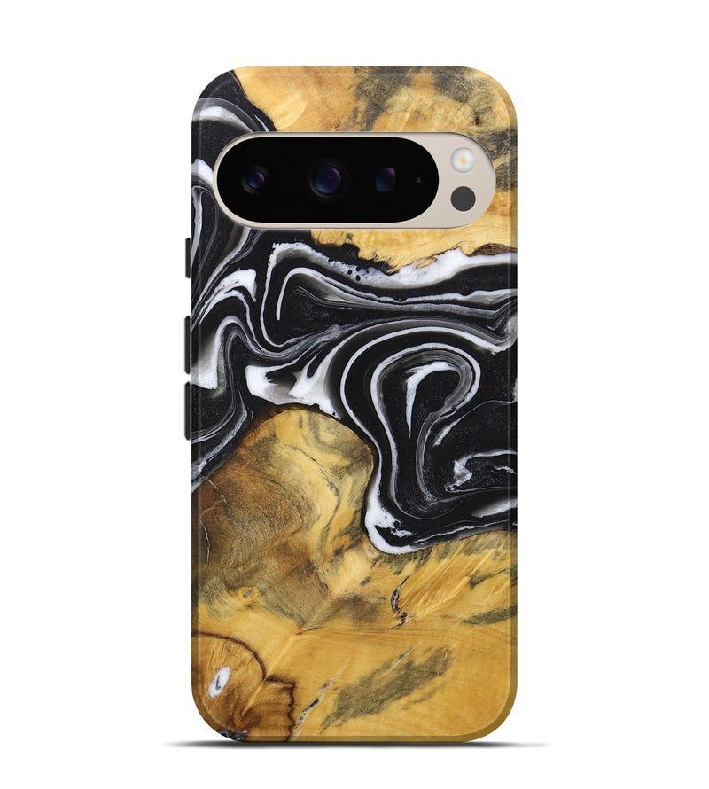 Pixel 9 Pro Wood Live Edge Phone Case - Ophelia (Black & White, 725617)