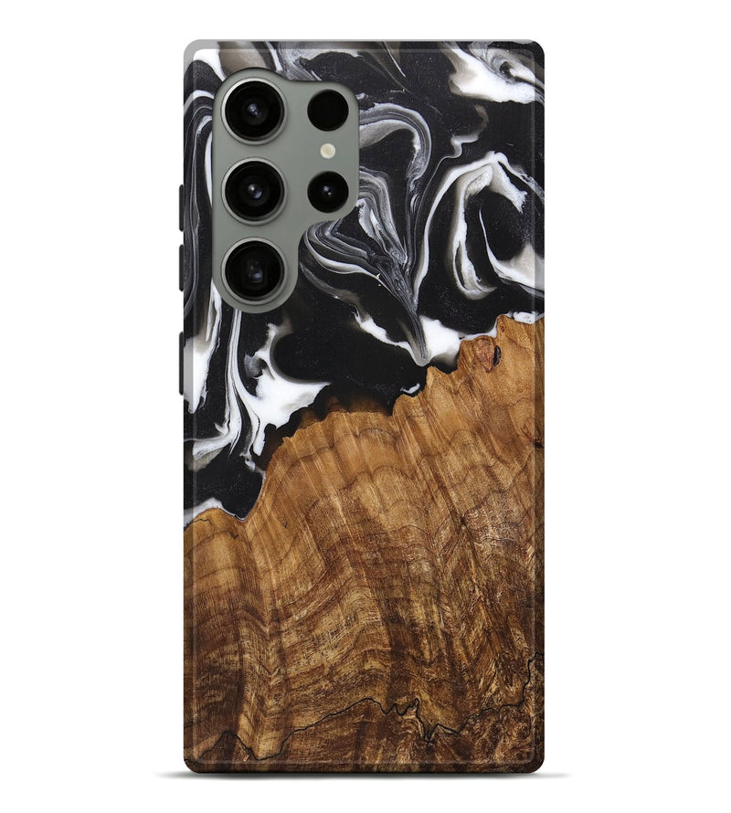 Galaxy S24 Ultra Wood Live Edge Phone Case - Aviana (Black & White, 725618)