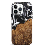 iPhone 15 Pro Max Wood Live Edge Phone Case - Aviana (Black & White, 725618)