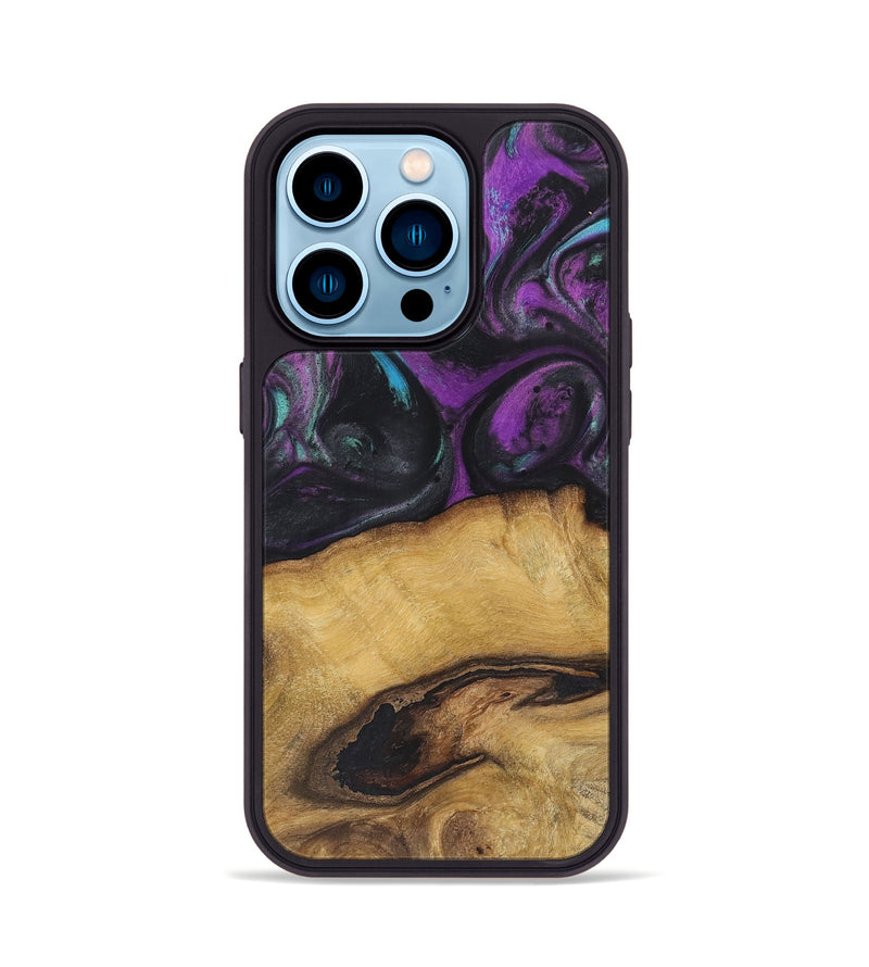 iPhone 14 Pro Wood Phone Case - Raquel (Purple, 725662)