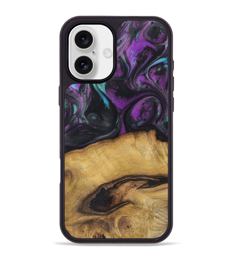 iPhone 16 Plus Wood Phone Case - Raquel (Purple, 725662)