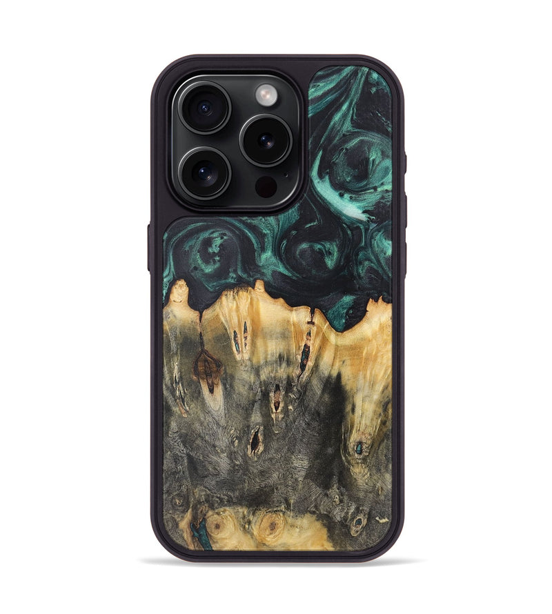 iPhone 15 Pro Wood Phone Case - Meredith (Green, 725722)