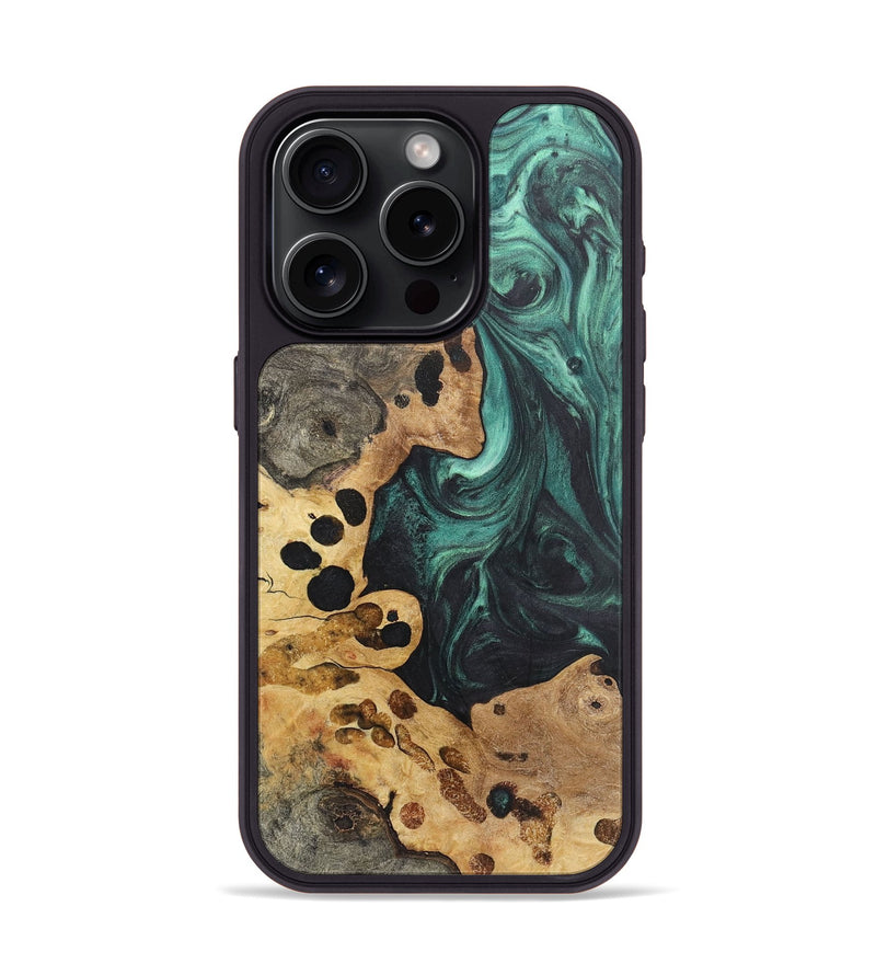 iPhone 15 Pro Wood Phone Case - Romeo (Green, 725726)