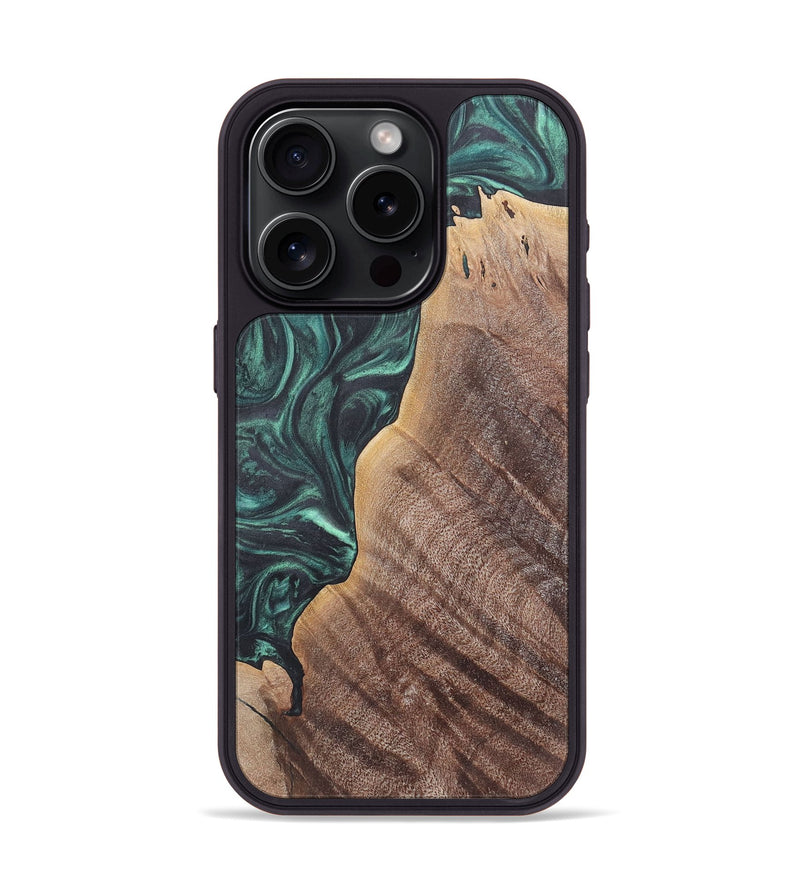 iPhone 15 Pro Wood Phone Case - Marsha (Green, 725729)