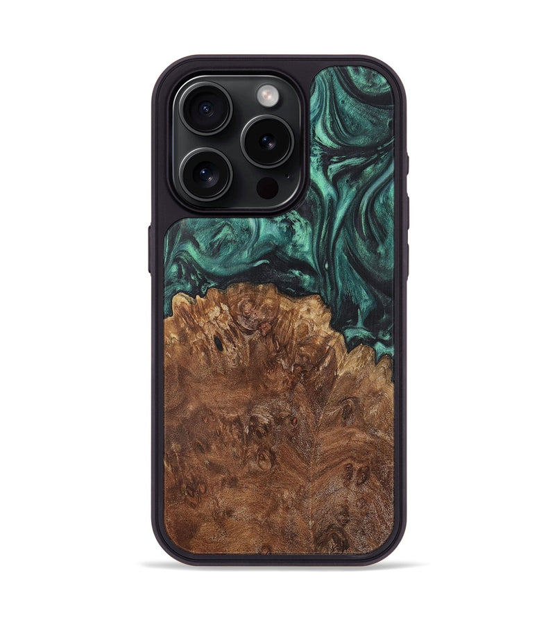 iPhone 15 Pro Wood Phone Case - Alan (Green, 725736)