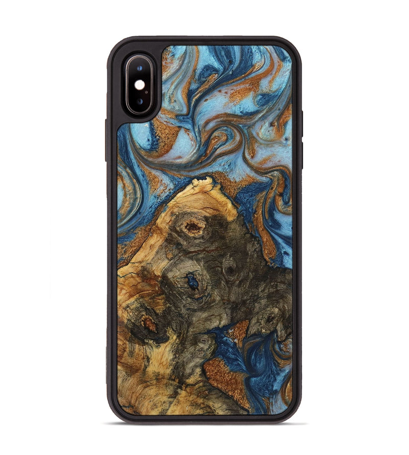 iPhone Xs Max Wood Phone Case - Zander (Teal & Gold, 725750)