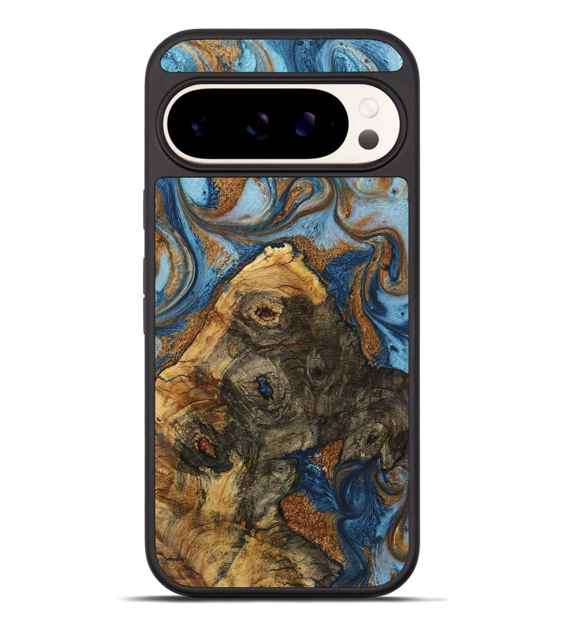 Pixel 9 Pro XL Wood Phone Case - Zander (Teal & Gold, 725750)